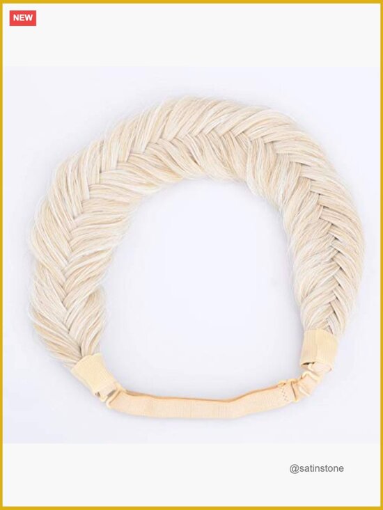 Wide Fishtail 2 Strands Synthetic Hair Braided Headband Chunky Plaited Braids main image 6